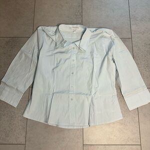 Carolina Herrera button collared shirt, light blue